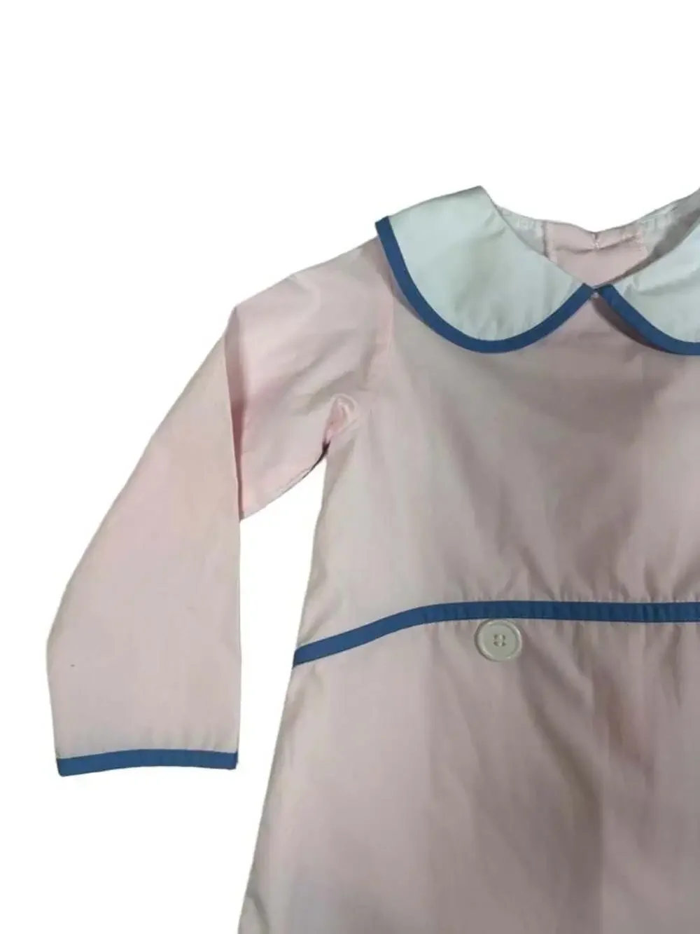 The Beaufort Bonnet Company Pink and Blue Long Sleeve Lindy's Lunch Dress